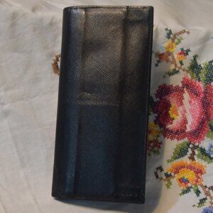 Prada Black Saffiano Bi-Fold Long Wallet